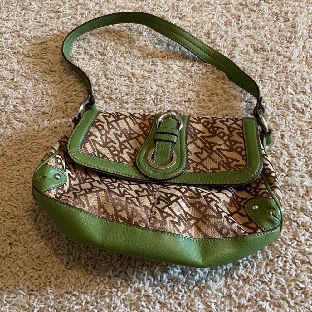 Green and brown purse